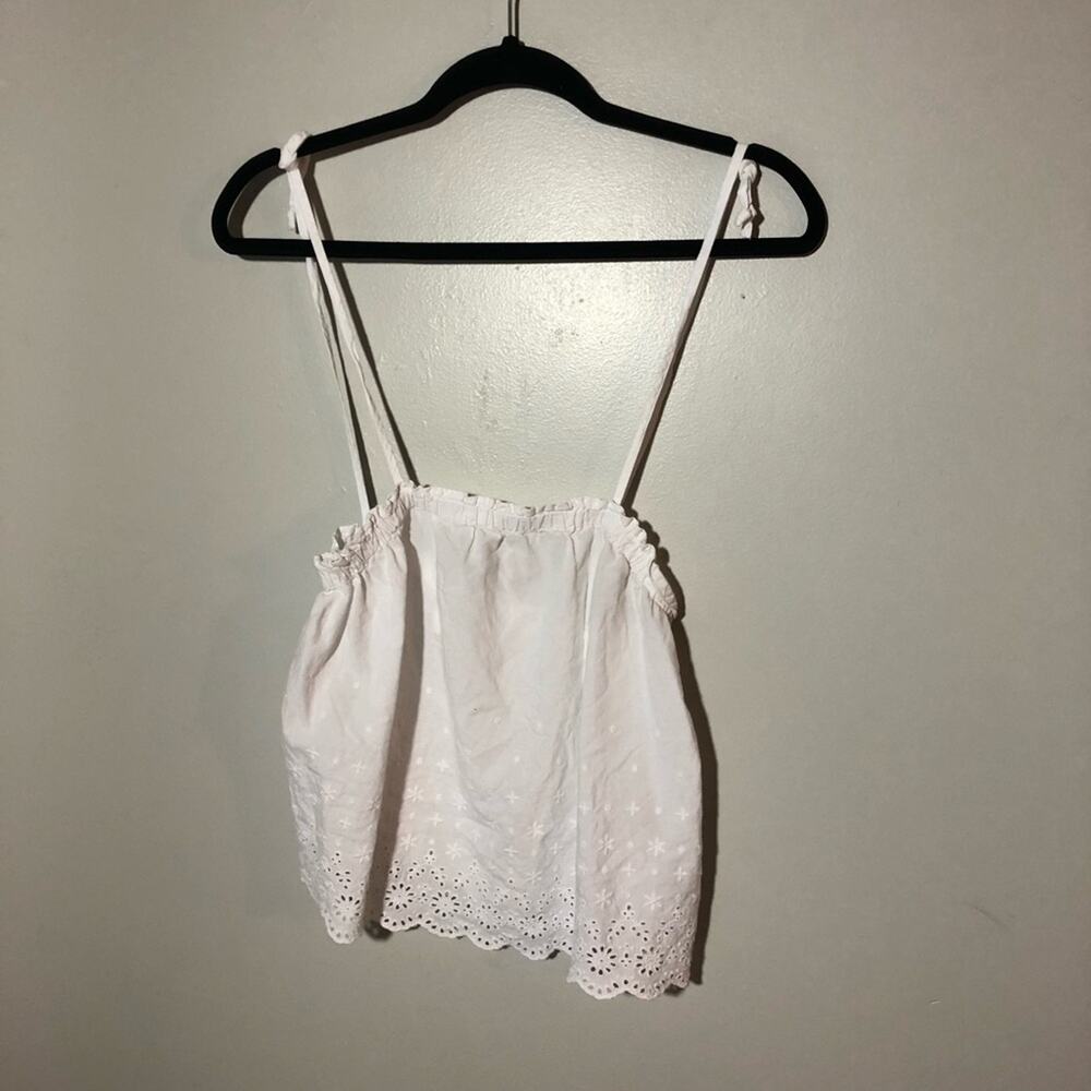 Gilly Hicks sleep white camisole eyelet cotton top XS coquette cottagecore y2k